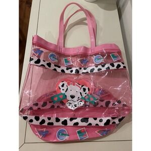 Vintage 1991 Sanrio Spottie Dottie Clear Vinyl Tote Bag Pink | 90s BAG Flaws